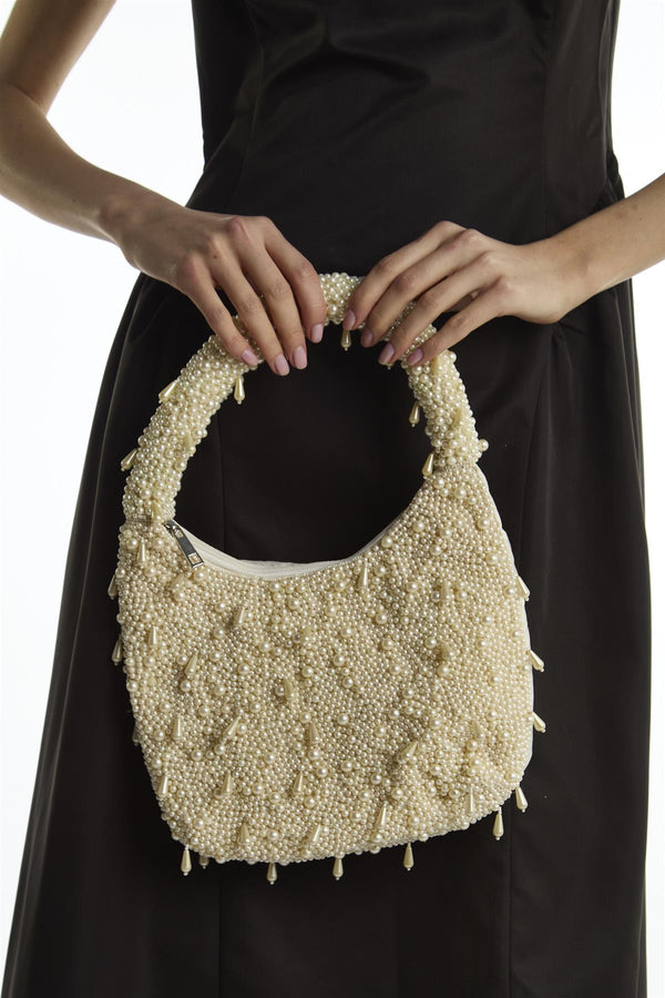 White Beaded Shoulder-Bag