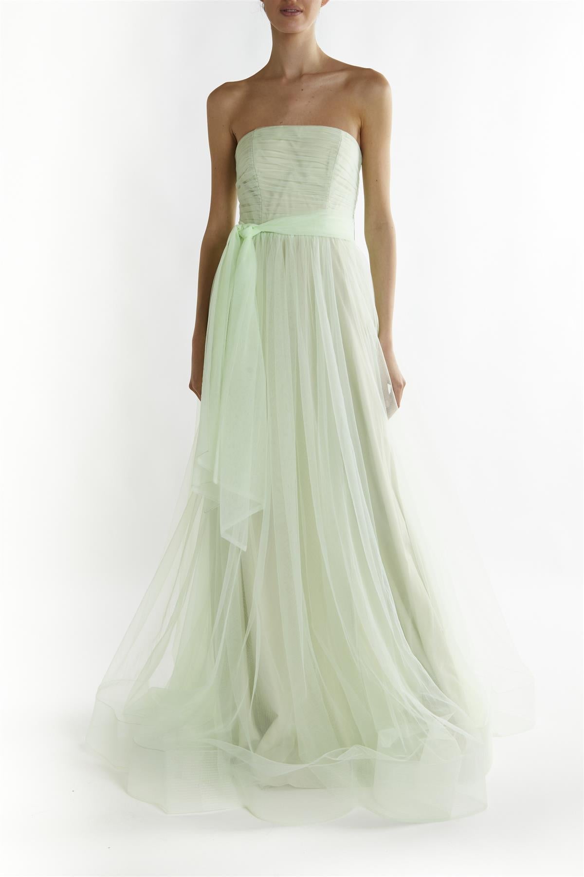 Mint-Green Theodora Strapless Maxi-Dress Bardot neck - True Decadence Mint-Green Theodora Strapless Maxi-Dress Bardot neck - True Decadence