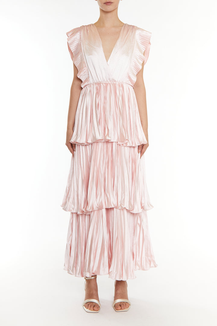 Ballet Slipper Pink Pleated Tiered Dress