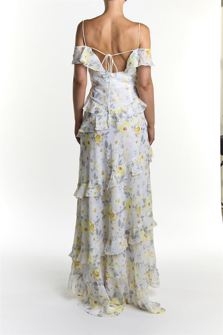 true decadence grey dress True Decadence Bias cut tie back maxi dress in steel blue