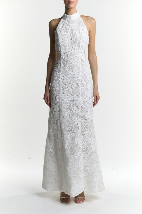 sachin and babi light blue dress White Lace Maxi Dress for the Brides main image 1