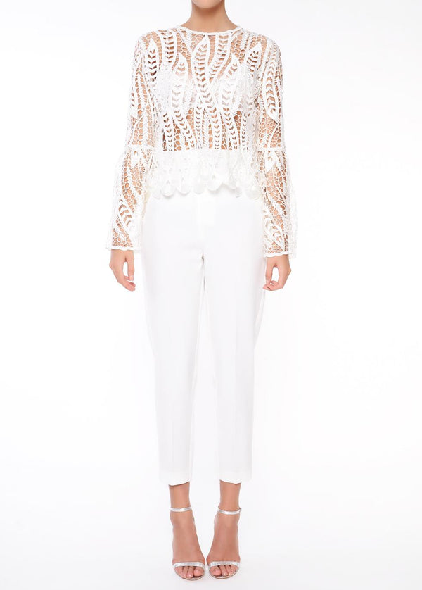 Wynter White Cropped Trousers