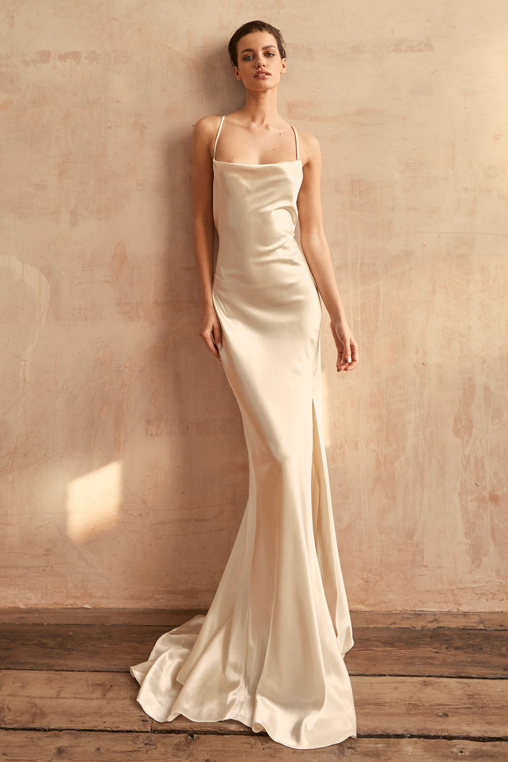 Pippa Ivory Bridesmaid Cowl-Neck Slip Dress