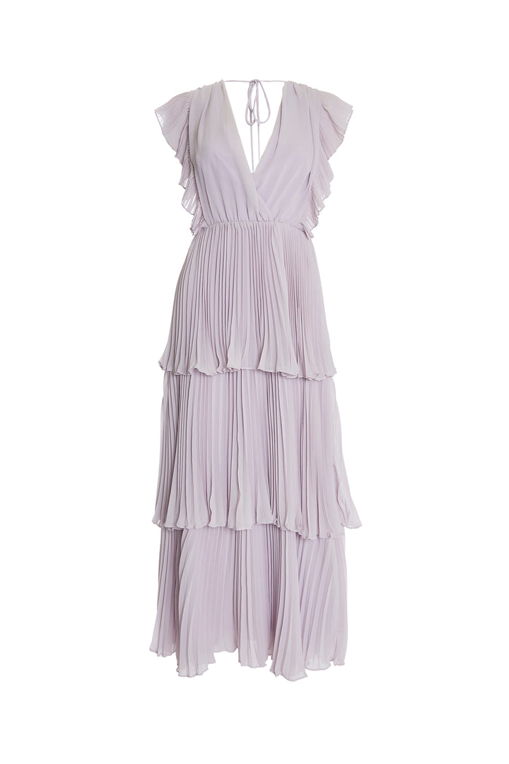 Beatrice Lilac Pleated Tiered Midaxi Dress - True Decadence Beatrice Lilac Pleated Tiered Midaxi Dress - True Decadence
