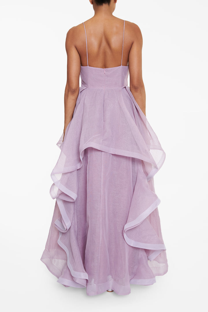 Ingrid Lilac Layered Ruffle Strappy Maxi-Dress