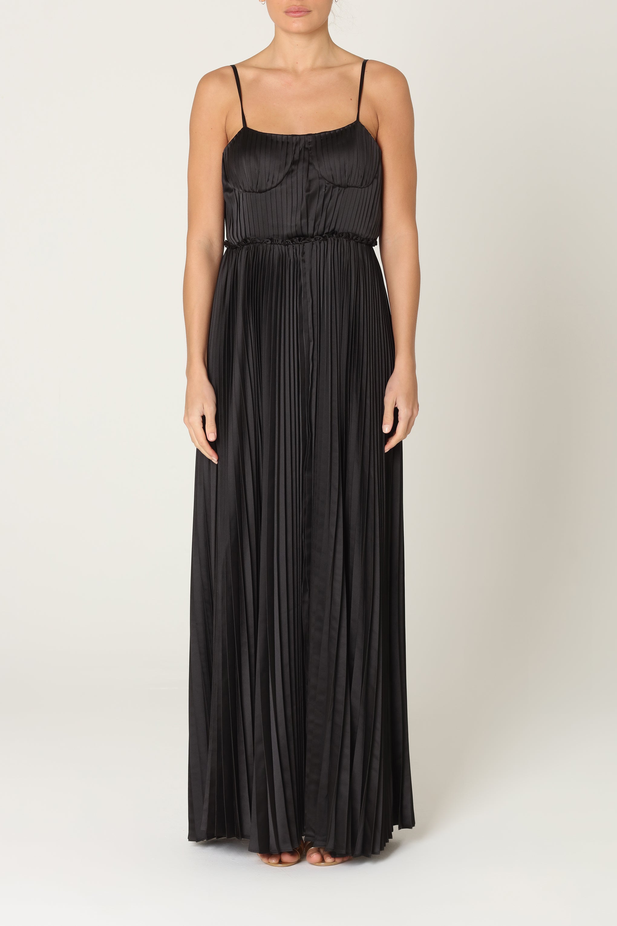 true decadence pleated dress Riley White Pleated Halterneck maxi-Dress