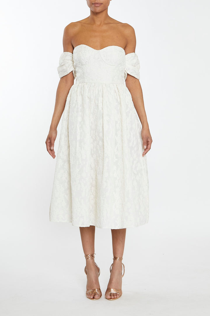 Amelia Jacquard Bardot Midaxi Skater Dress