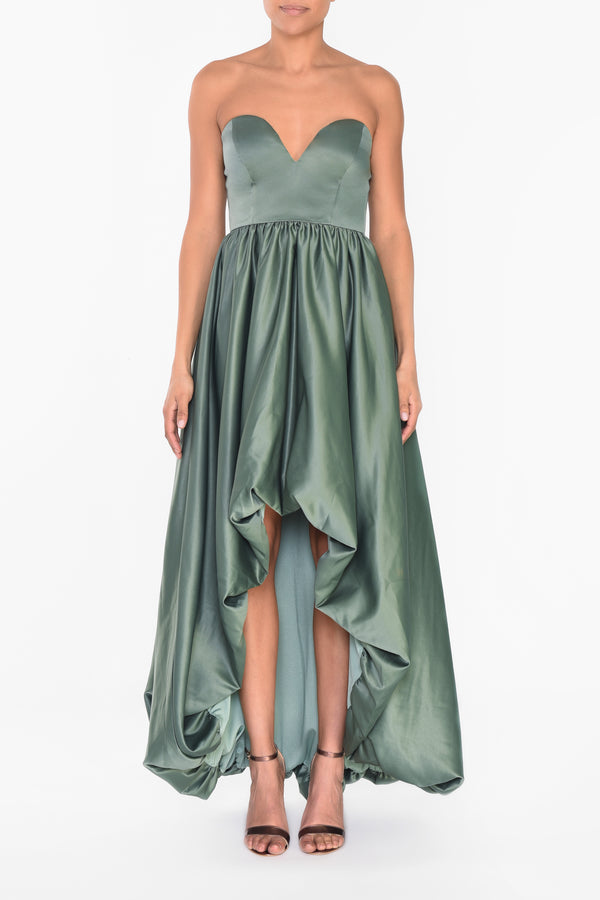 Green Strapless High Low Dress from the True Decadence