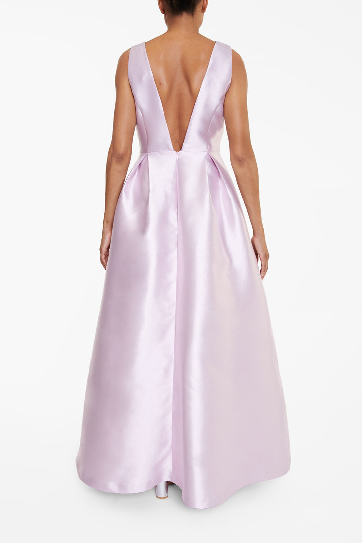 Camilla Lilac Plunge-Front Cut-Out Maxi-Dress