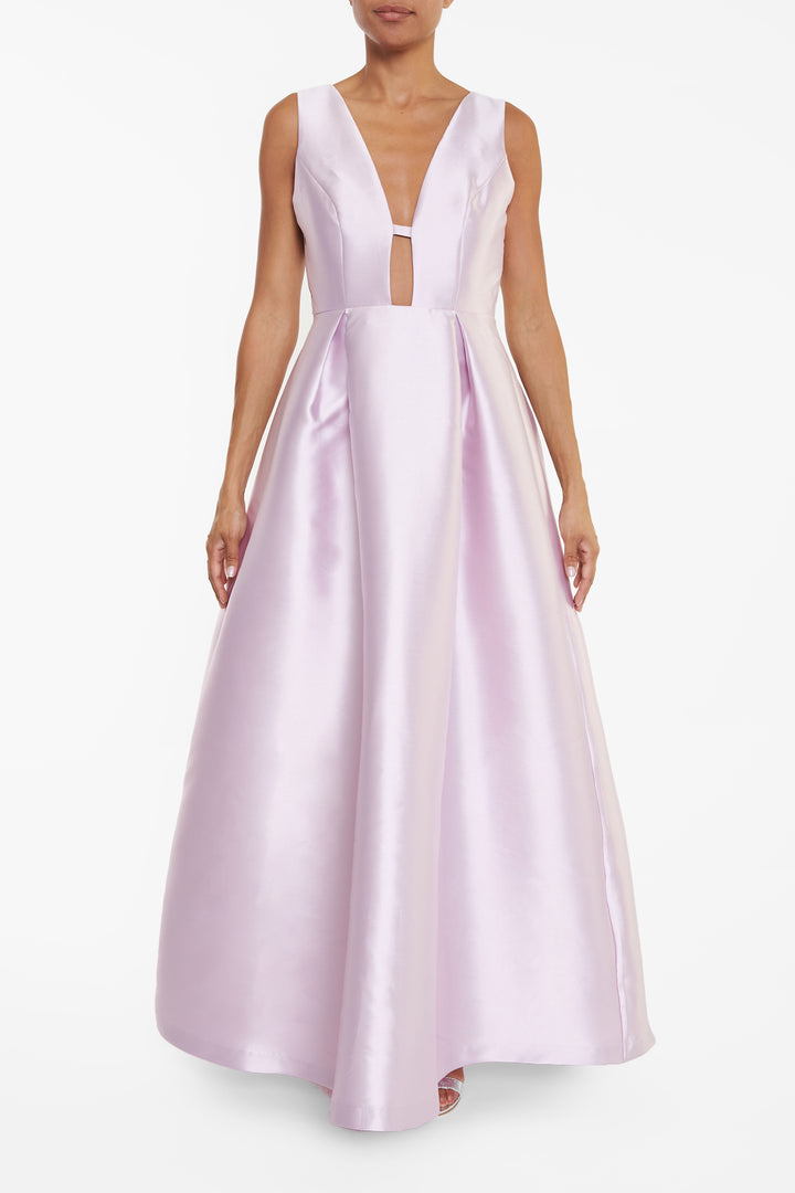 Camilla Lilac Plunge-Front Cut-Out Maxi-Dress