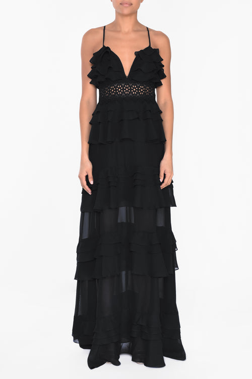 frederica plunge maxi dress forest green Frederica Plunge Maxi Dress Chocolate