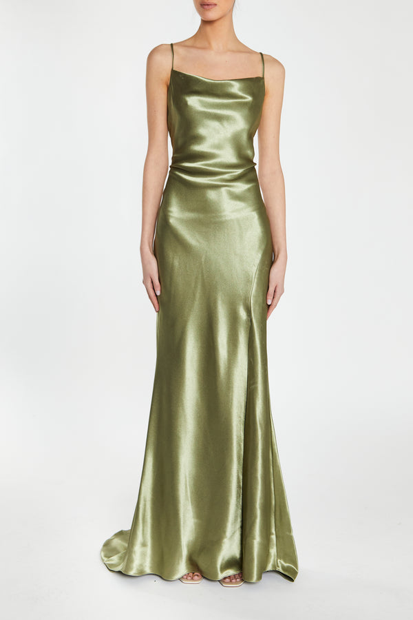 Pippa Sage Green Bridesmaid Cowl-Neck Slip Dress