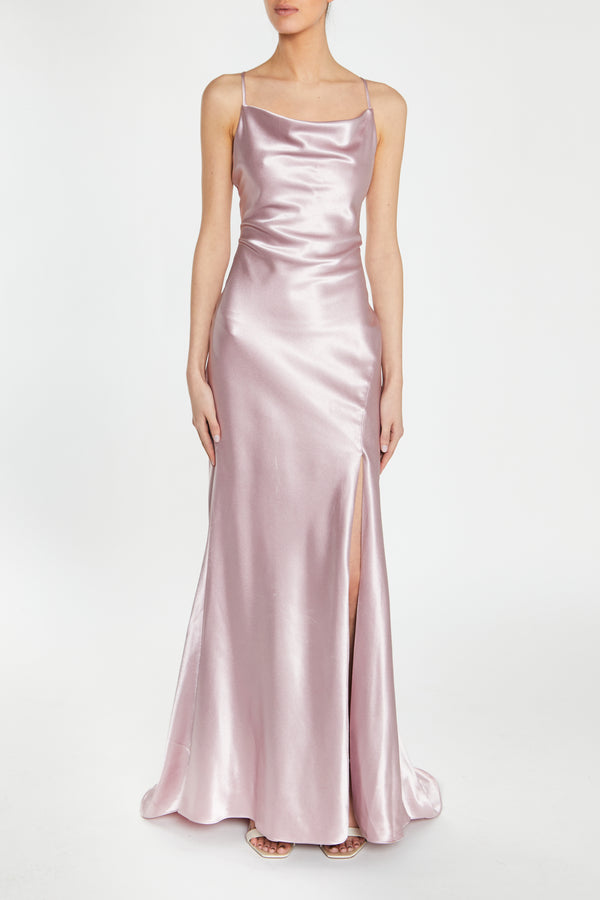 Pippa Blush Pink Bridesmaid Cowl-Neck Slip Dress