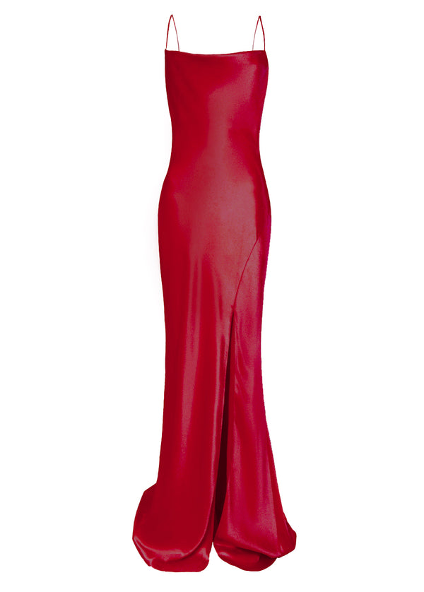Pippa Burgundy Bridesmaid Cowl-Neck Slip Dress