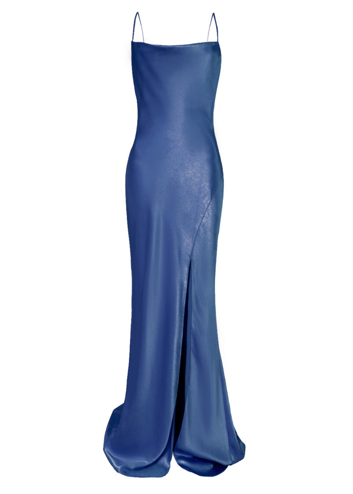 Pippa Navy Bridesmaid Cowl-Neck Slip Dress