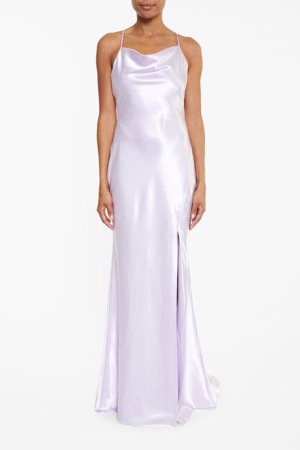 Pippa Cool Lilac Bridesmaid Cowl-Neck Slip Dress