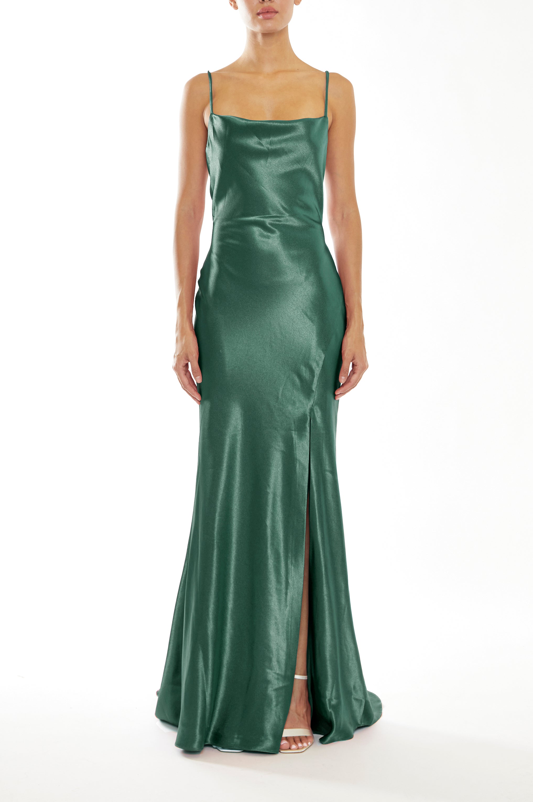 Pippa Emerald Green Bridesmaid Cowl-Neck Slip Dress - True Decadence Pippa Emerald Green Bridesmaid Cowl-Neck Slip Dress - True Decadence