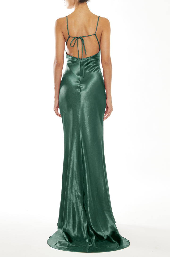 Pippa Emerald Green Bridesmaid Cowl-Neck Slip Dress