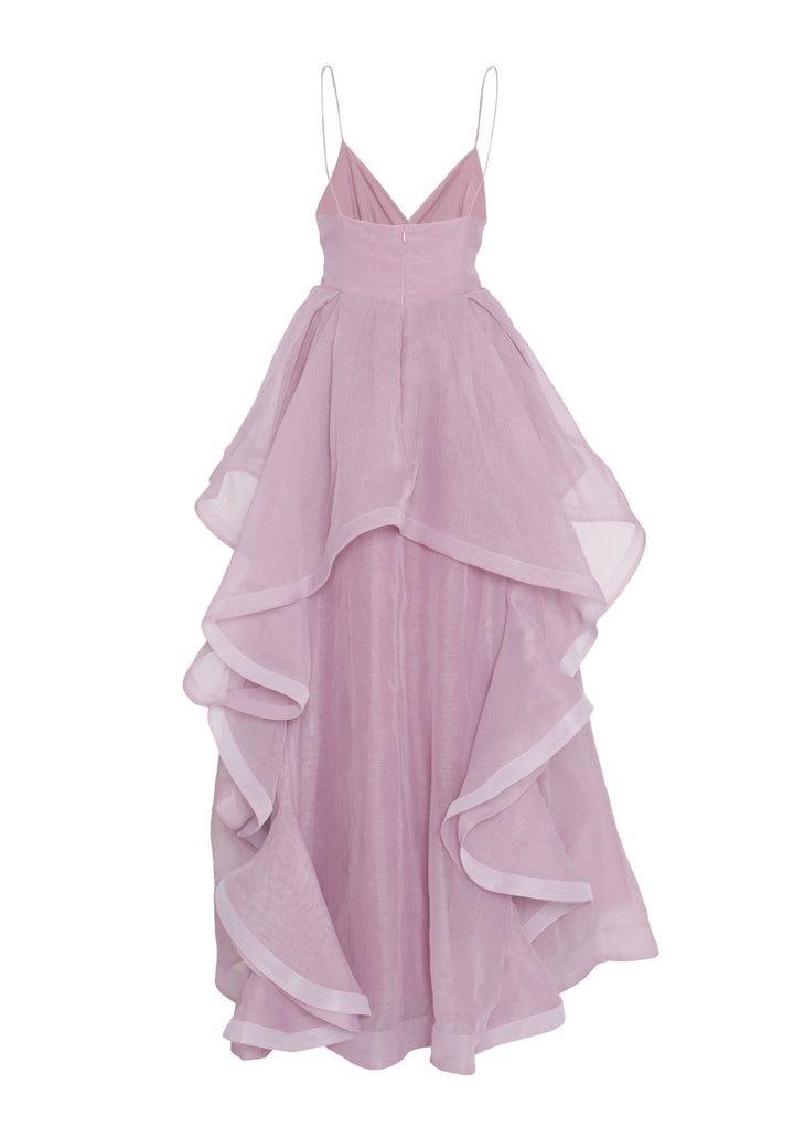 Ingrid Lilac Layered Ruffle Strappy Maxi-Dress