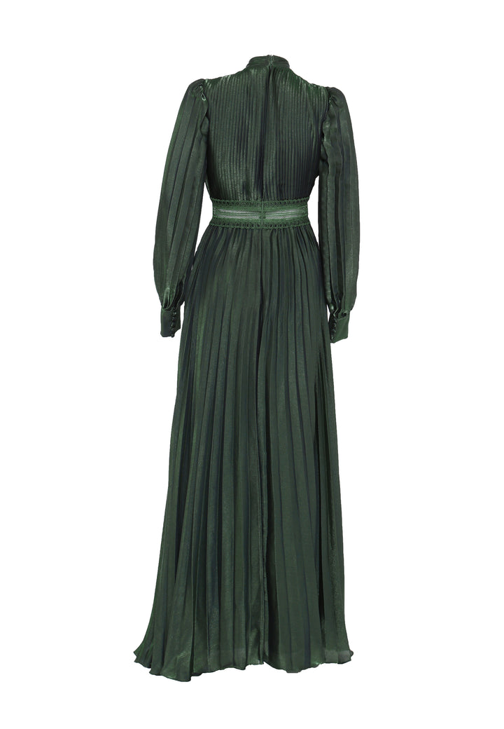 Athena Green Metallic Long Sleeve Maxi-Dress - True Decadence Athena Green Metallic Long Sleeve Maxi-Dress - True Decadence