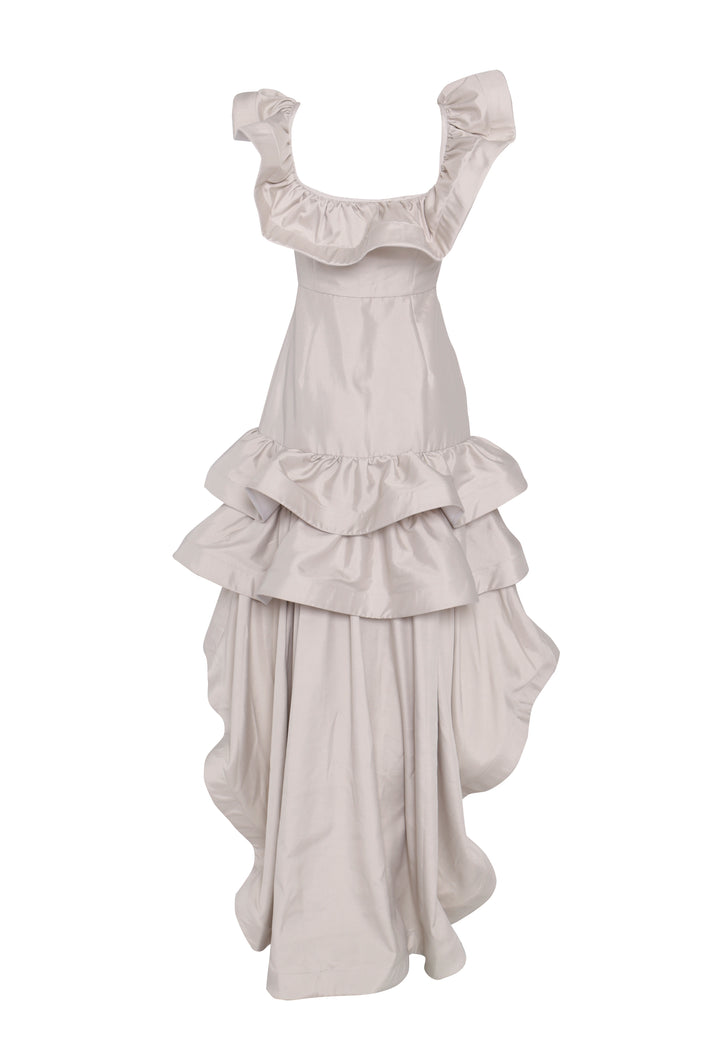 true decadence grey dress True Decadence Shimmering Empire Waist Dress for Women