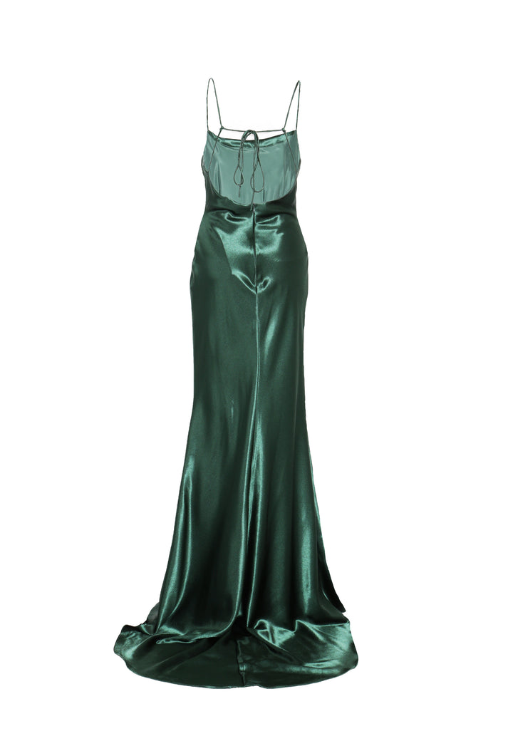 Pippa Emerald Green Bridesmaid Cowl-Neck Slip Dress