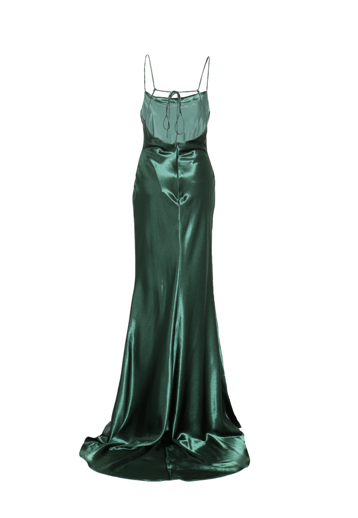 Pippa Emerald Green Bridesmaid Cowl-Neck Slip Dress - True Decadence Pippa Emerald Green Bridesmaid Cowl-Neck Slip Dress - True Decadence