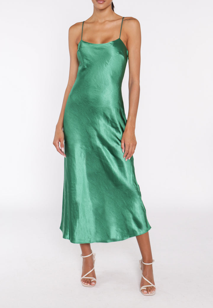Delphine Emerald Green Midi Slip Dress - True Decadence Delphine Emerald Green Midi Slip Dress - True Decadence