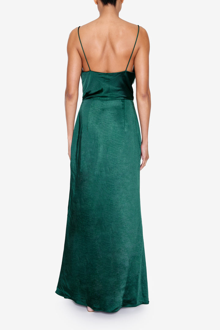 Vivian Emerald Green Cowl-Neck Bias Cut Maxi-Dress