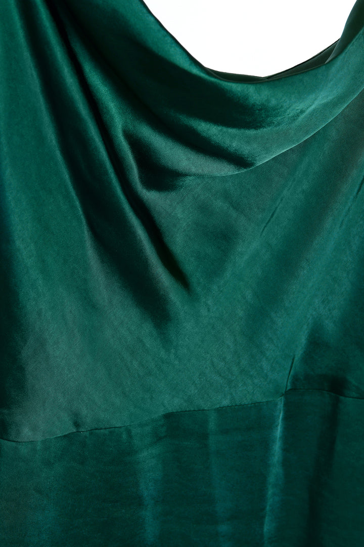 Vivian Emerald Green Cowl-Neck Bias Cut Maxi-Dress