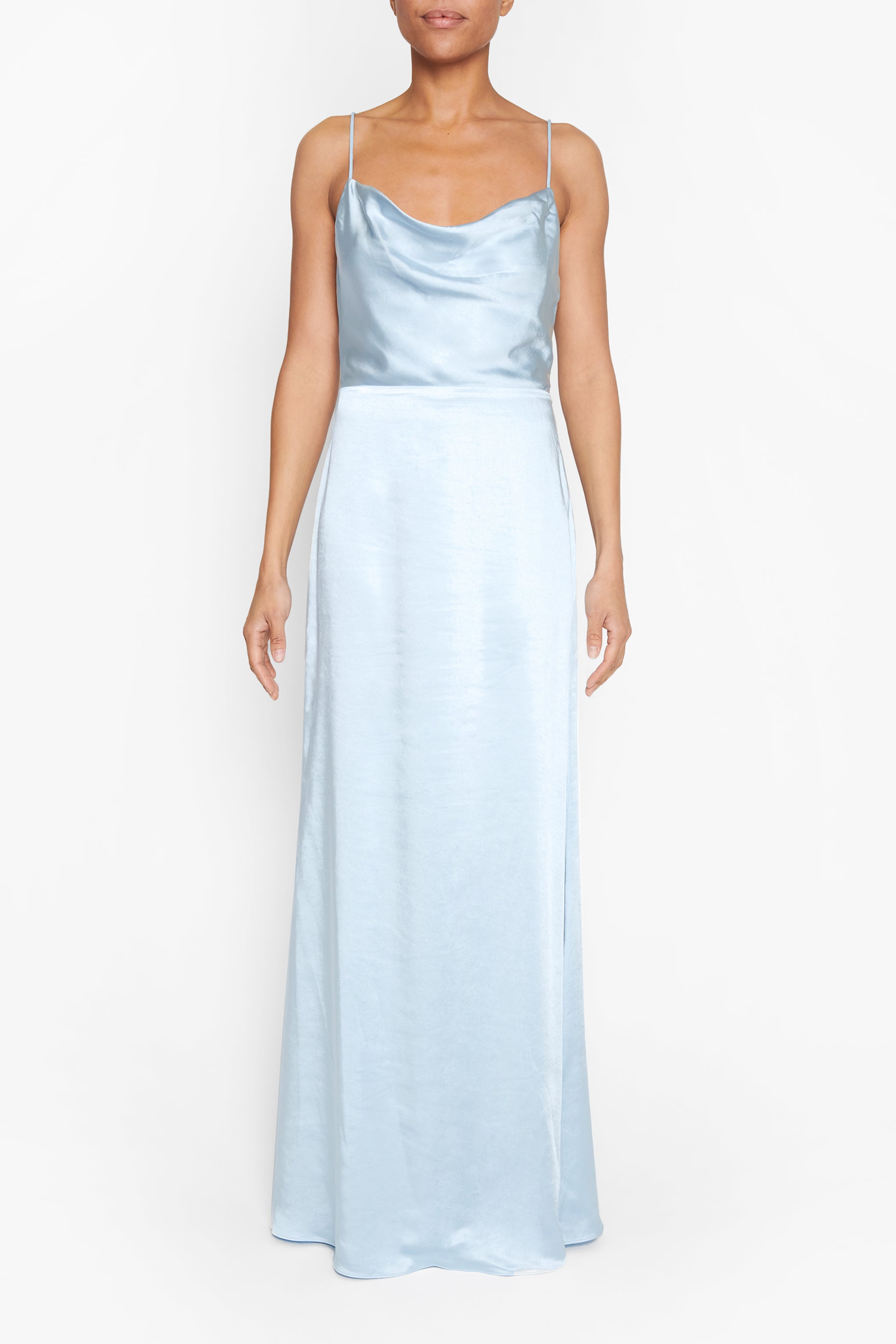 Vivian Icy Blue Cowl-Neck Bias Cut Maxi-Dress - True Decadence Vivian Icy Blue Cowl-Neck Bias Cut Maxi-Dress - True Decadence