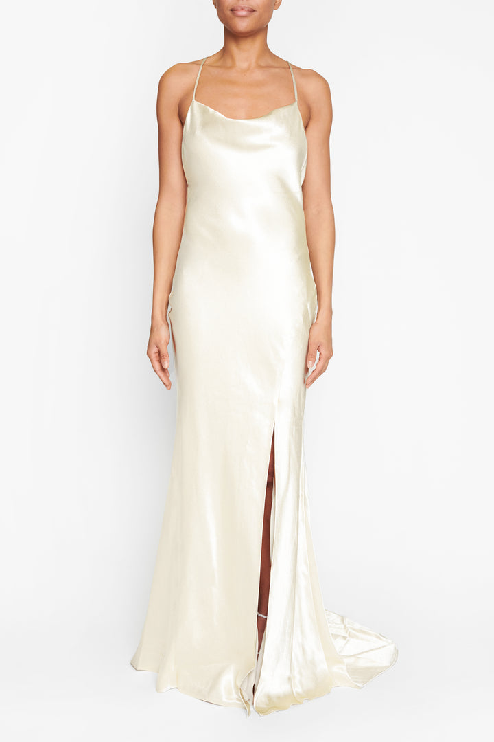 Pippa Ivory Bridesmaid Cowl-Neck Slip Dress