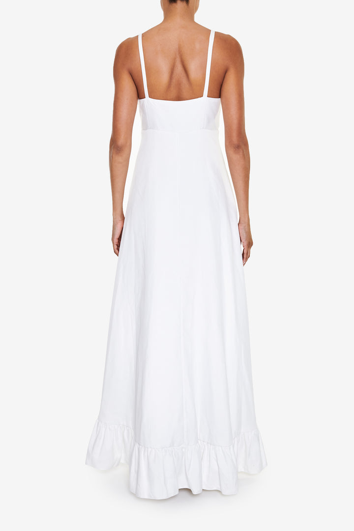 Violette White Frill Hem Maxi Dress