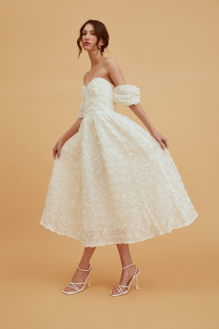 Amelia Jacquard Bardot Midaxi Skater Dress